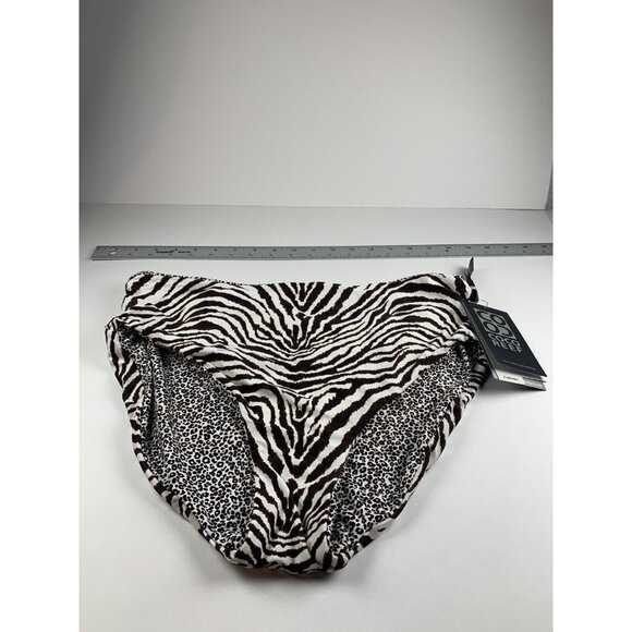 Coco Reef Bikini Bottom Women's XL Brown White Animal Print Reversible Swimwear‎ - Picture 1 of 8